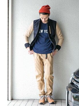 「URBAN RESEARCH（アーバンリサーチ）のアイテム（スタジャン）」を使った、kondoさん（メンズ・180cm）の冬コーディネート