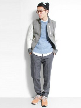 「URBAN RESEARCH（アーバンリサーチ）のアイテム（スタジャン）」を使った、kondoさん（メンズ・180cm）の冬コーディネート