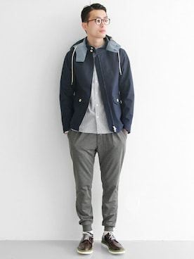 「UR」｜kondoさん（メンズ・180cm）の冬コーディネート