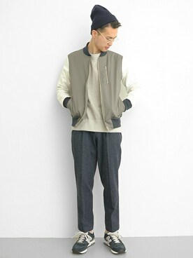 「URBAN RESEARCH（アーバンリサーチ）のアイテム（スタジャン）」を使った、kondoさん（メンズ・180cm）の冬コーディネート