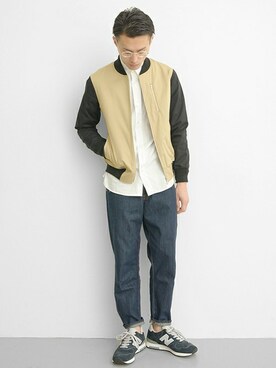 「URBAN RESEARCH（アーバンリサーチ）のアイテム（スタジャン）」を使った、kondoさん（メンズ・180cm）の冬コーディネート