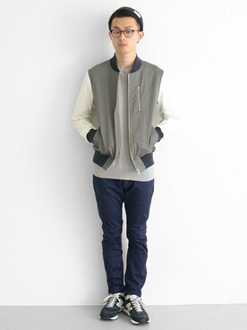 「URBAN RESEARCH（アーバンリサーチ）のアイテム（スタジャン）」を使った、kondoさん（メンズ・180cm）の冬コーディネート