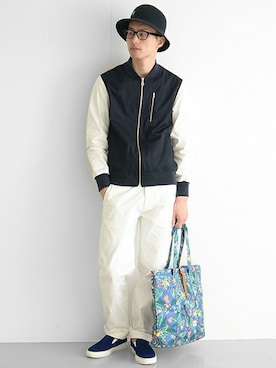 「URBAN RESEARCH（アーバンリサーチ）のアイテム（スタジャン）」を使った、kondoさん（メンズ・180cm）の春コーディネート