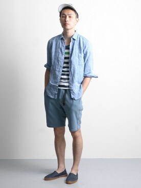 「URBAN RESEARCH（アーバンリサーチ）のアイテム（タンクトップ）」を使った、kondoさん（メンズ・180cm）の夏コーディネート