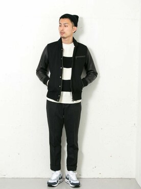 「URBAN RESEARCH（アーバンリサーチ）のアイテム（スタジャン）」を使った、kondoさん（メンズ・180cm）の秋コーディネート