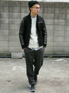 「URBAN RESEARCH（アーバンリサーチ）のアイテム（スタジャン）」を使った、kondoさん（メンズ・180cm）の秋コーディネート