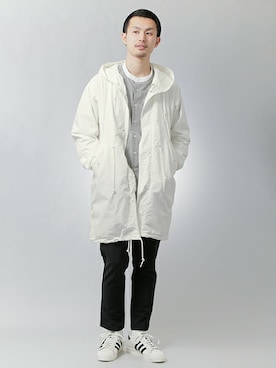 「URBAN RESEARCH（アーバンリサーチ）のアイテム（モッズコート）」を使った、kondoさん（メンズ・180cm）の冬コーディネート