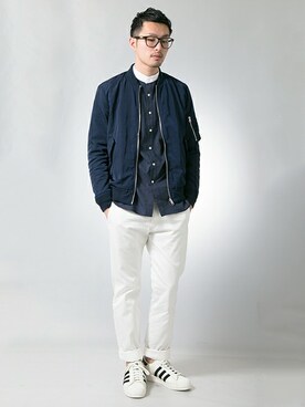 「バレンタインデートスタイル」｜「アイテム（ブルゾン）」を使った、kondoさん（メンズ・180cm）の冬コーディネート