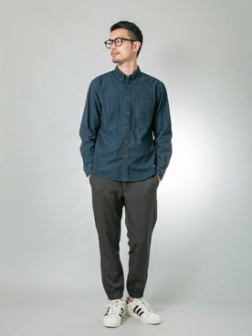 「shirts．（シャツ）のアイテム」を使った、kondoさん（メンズ・180cm）の夏コーディネート