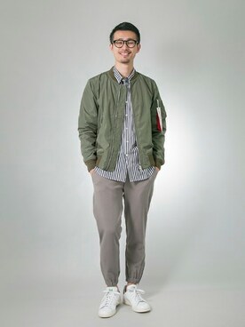 「URBAN RESEARCH（アーバンリサーチ）のアイテム（MA-1）」を使った、kondoさん（メンズ・180cm）の秋コーディネート