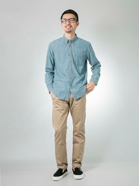 「shirts．（シャツ）のアイテム」を使った、kondoさん（メンズ・180cm）の秋コーディネート