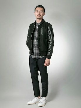 「URBAN RESEARCH（アーバンリサーチ）のアイテム（スタジャン）」を使った、kondoさん（メンズ・180cm）の秋コーディネート