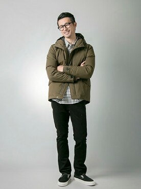 「URBAN RESEARCH（アーバンリサーチ）のアイテム（ミリタリージャケット）」を使った、kondoさん（メンズ・180cm）の冬コーディネート