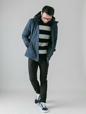「URBAN RESEARCH（アーバンリサーチ）のアイテム（ミリタリージャケット）」を使った、kondoさん（メンズ・180cm）の冬コーディネート