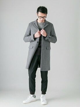 「URBAN RESEARCH（アーバンリサーチ）のアイテム（チェスターコート）」を使った、kondoさん（メンズ・180cm）の冬コーディネート