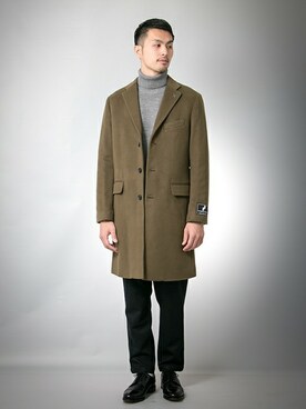 「URBAN RESEARCH（アーバンリサーチ）のアイテム（チェスターコート）」を使った、kondoさん（メンズ・180cm）の冬コーディネート
