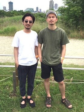 「URBAN RESEARCH（アーバンリサーチ）のアイテム（サンダル）」を使った、kondoさん（メンズ・180cm）の夏コーディネート