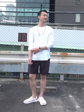 「URBAN RESEARCH（アーバンリサーチ）のアイテム（腕時計）」を使った、kondoさん（メンズ・180cm）の夏コーディネート