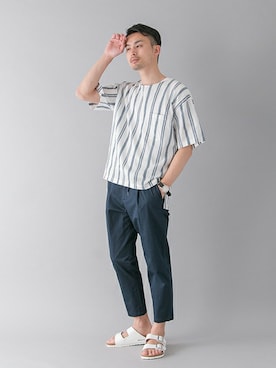 「コンフォートサンダル」｜kondoさん（メンズ・180cm）の夏コーディネート