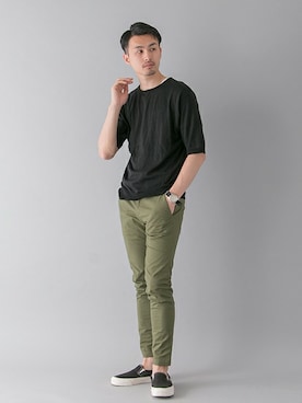 「URBAN RESEARCH（アーバンリサーチ）のコットン/ソロテックス ニットTシャツ（Tシャツ/カットソー）」を使った、kondoさん（メンズ・180cm）の夏コーディネート