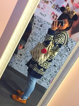 「BAYFLOW(BAYFLOW)」｜「アイテム（モカシン/デッキシューズ）」を使った、Haruさん（レディース・154cm）の秋コーディネート
