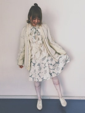 「keisuke kanda（ケイスケカンダ）のアイテム（カーディガン/ボレロ）」を使った、かよこやざきさん（レディース・156cm）の春コーディネート