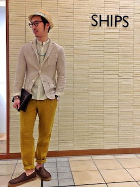 「SHIPS（シップス）のアイテム（その他アウター）」を使った、森田さん（メンズ・172cm）の春コーディネート