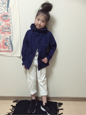 「アイテム（マウンテンパーカー）」を使った、yuzuさん（キッズ・121cm）の春コーディネート
