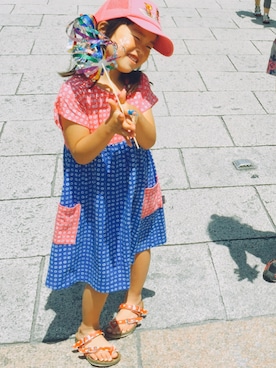 「SURF'S UP PEANUTS（サーフズアップピーナッツ）のアイテム」を使った、NICOさん（キッズ・100cm）の春コーディネート