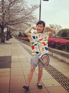 「Carter's（カーターズ）のアイテム（シューズ）」を使った、NICOさん（キッズ・110cm）の春コーディネート