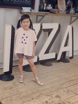 「CHRISTINA  ROHDE（クリスティーナローデ）のホットパンツ（リバティ）（その他パンツ）」を使った、NICOさん（キッズ・110cm）の春コーディネート