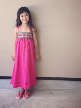 「ZARA KIDS」｜「アイテム（ビーチサンダル）」を使った、NICOさん（キッズ・110cm）の夏コーディネート