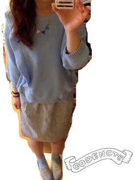 「ライトブルー」｜「アイテム（その他シューズ）」を使った、paruo.さん（レディース・154cm）の春コーディネート