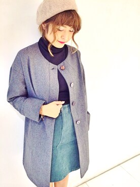 「RAY CASSIN（レイカズン）のアイテム（その他アウター）」を使った、さゆぴすさん（レディース・165cm）の秋コーディネート