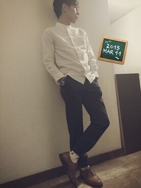 「くつした」｜「アイテム（ブーツ）」を使った、cioさん（メンズ・171cm）の春コーディネート