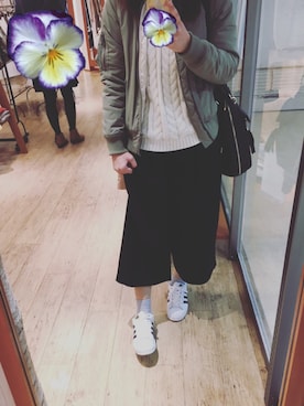 「Te chichi（テチチ）のアイテム（MA-1）」を使った、miさん（レディース・158cm）の春コーディネート