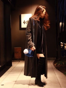 「ロングカーディガン」｜Chihiro Washidaさん（レディース・155cm）の冬コーディネート