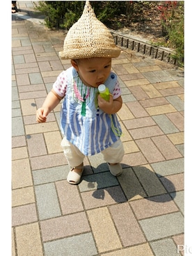 「PEEP ZOOMのアイテム（サンダル）」を使った、yuuuchanさん（キッズ・90cm）の夏コーディネート