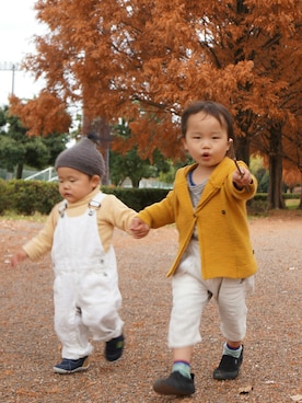 「kids case（キッズ ケース）のアイテム」を使った、yuuuchanさん（キッズ・90cm）の冬コーディネート