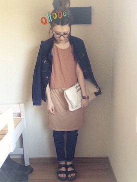 「春ワンピ」｜「アイテム（デニムジャケット）」を使った、あさみさん（レディース・162cm）の春コーディネート