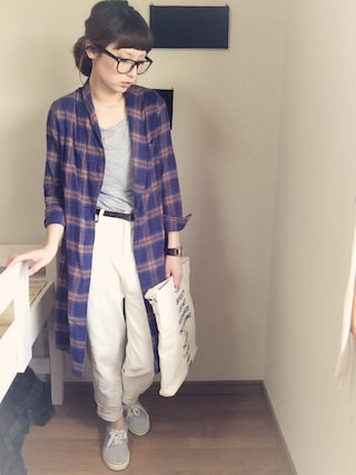 Another Edition（アナザーエディション）の「コットンチェックガウン  