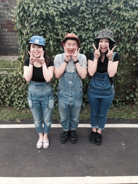 「EDWIN」｜「アイテム（オールインワン・サロペット）」を使った、Gaudyさん（メンズ・168cm）の春コーディネート