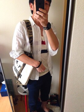 「TMT（ティーエムティー）のアイテム（バッグ）」を使った、8bさん（メンズ・168cm）の夏コーディネート