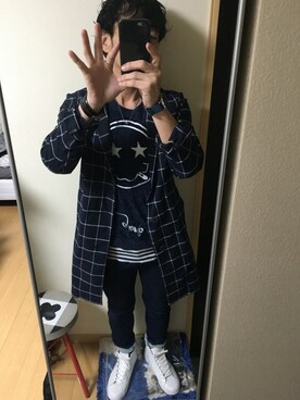 「ハロウィン」｜「アイテム（チェスターコート）」を使った、8bさん（メンズ・168cm）の秋コーディネート