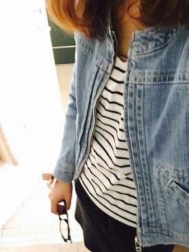 「nusy（ヌージー）のアイテム（ジャケット/アウター）」を使った、ayaさん（レディース・158cm）の春コーディネート