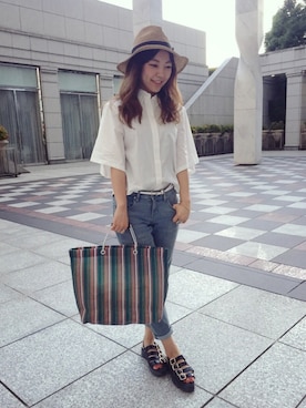 「F-TROUPE（エフトゥループ）のアイテム」を使った、Miyuさん（レディース・160cm）の夏コーディネート