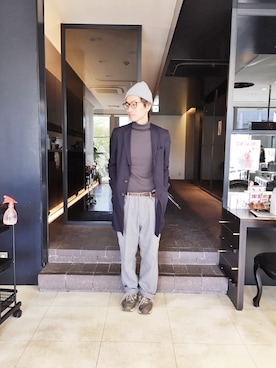 「STUDIOUS（ステュディオス）のアイテム（その他アウター）」を使った、ミヤタ リョウさん（メンズ・168cm）の冬コーディネート