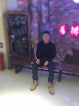 「catのアイテム（その他シューズ、イエロー系）」を使った、TLさん（メンズ・175cm）の秋コーディネート