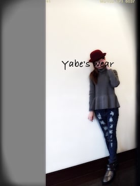 「アイテム（ブーツ、シルバー系）」を使った、Yabe Daiさん（レディース・157cm）の冬コーディネート