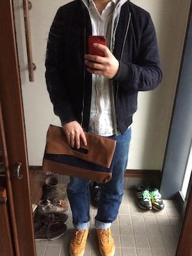 「HARE（ハレ）のウラキモウジップパーカー(HARE)（パーカー）」を使った、やすさん（メンズ・165cm）の冬コーディネート